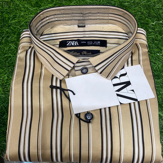 Beige of white black Colour Lines Zar raz zr  Shirts 110102