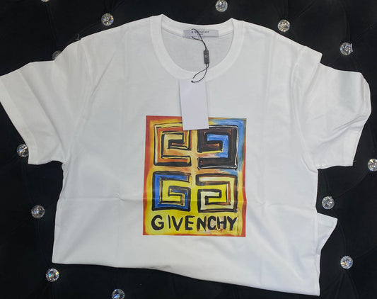 VIG White Colour With VIG Multi Colour Print  Lycra Cotton Fabric TShirt 781405