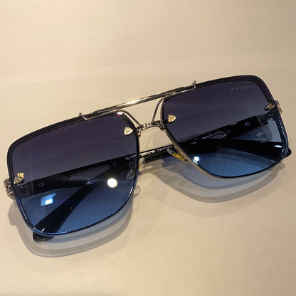 Black Fram Blue Shade Printed Branded Luxury Sunglasses Z62 50 16-143