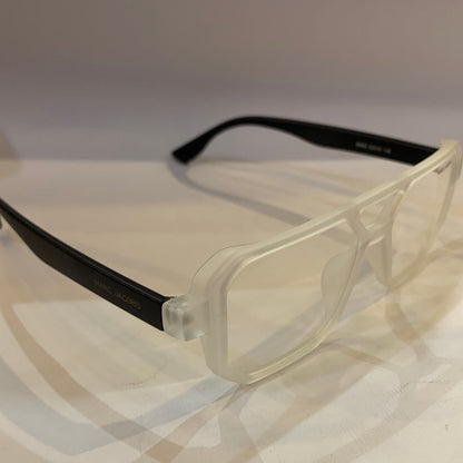 RAM Matte White Transperent Frame Black Stick Transperent Shade Unisex Sunglasses 66802 52 16-145