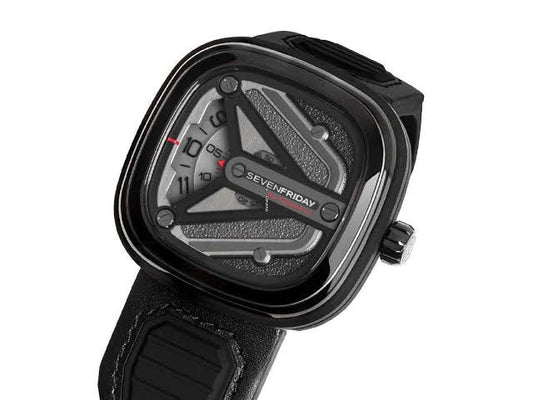 Ves Black Strap Square Dial Watch For Men