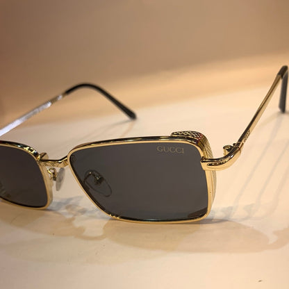 CUG Gold Frame Black Shade Small Frame Unisex Sunglass 2252