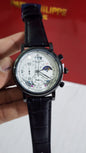 Pp Black Strap Black Ring White Dial Men Watch 901206
