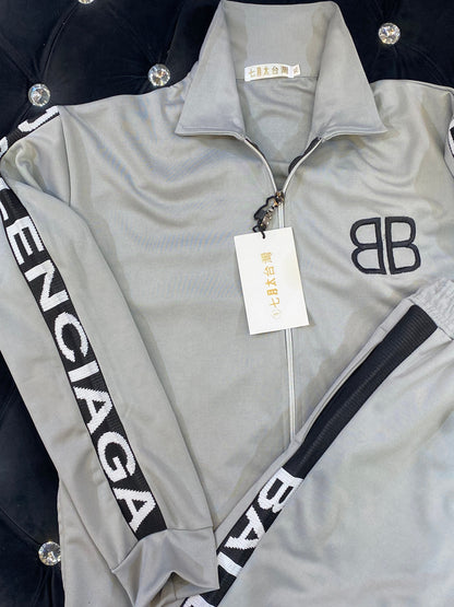 Grey Colour BAL LAB With Logo Text Sleeve Tracksuit Combo 9113