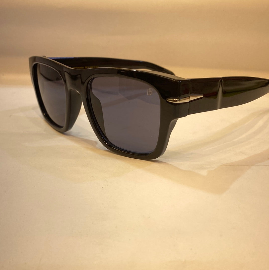 VAD Glossy Black Frame Black Shade Unisex Sunglasses B2202 60 25-143