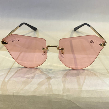 CUG Frameless Golden Stick Pink Shade Sunglass 6872 63 17-145