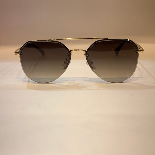 VAD Gold Frame Brown Shade Unisex Sunglass 2A589 56 16-141