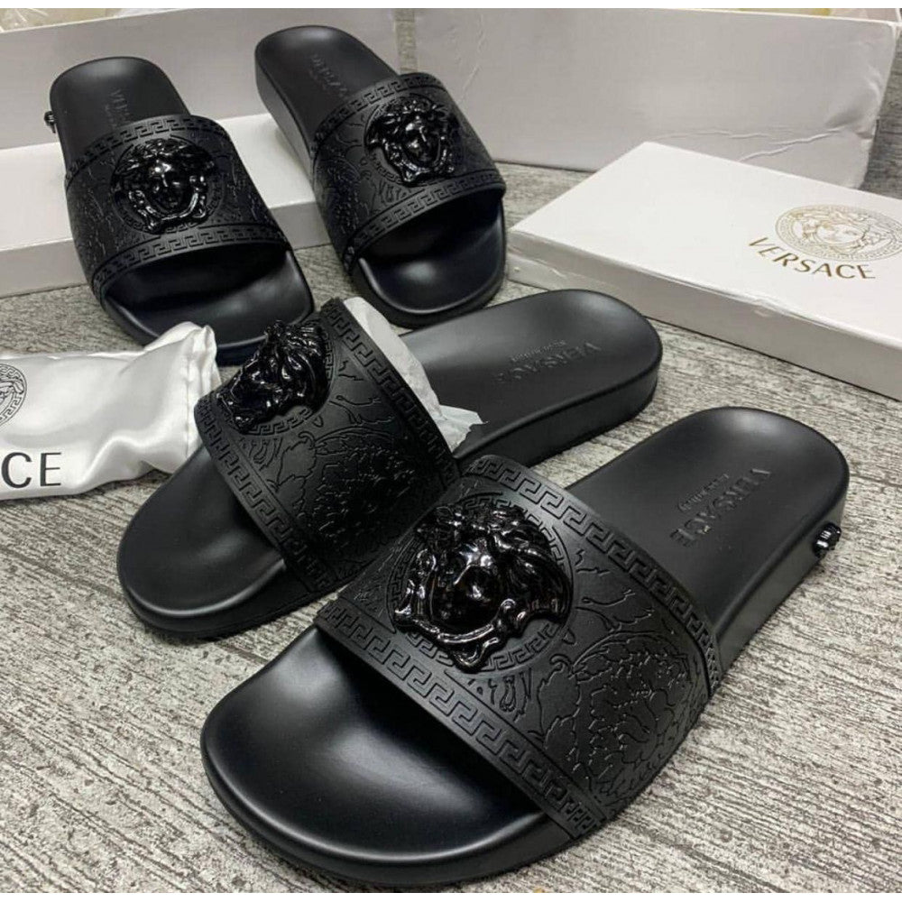 All Black Buckle Ver Rev Slippers 280647