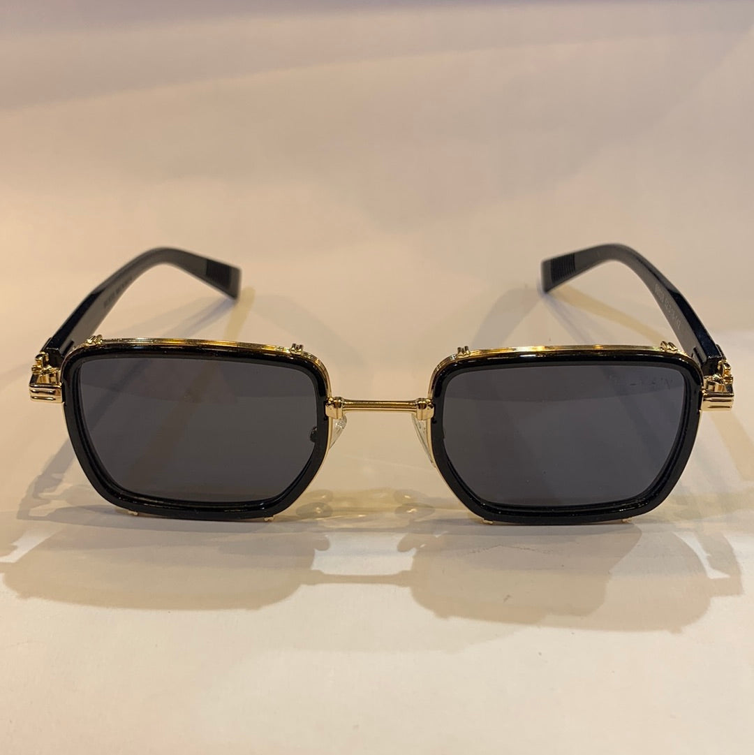 Lab black golden frame black shade sunglass 98038 52 18-142