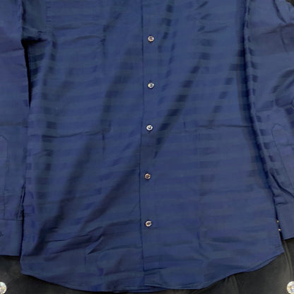 Navy Blue Colour ZR Zar Raz With Navy Blue Lines Relaxed Fit Branded Shirts 9105