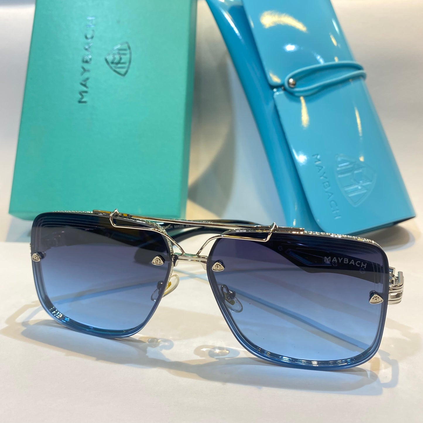 YAM Silver Frame Blue Shade Unisex Branded Sunglasses Z62 50 16-143
