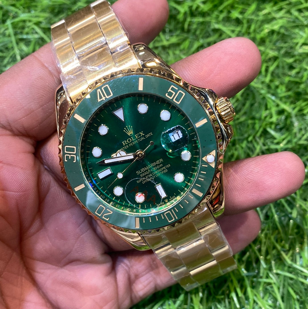 LOR Gold Chain Automatic Green Dial Men Watch  401067