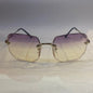 CUG Frameless Golden Black Stick Purple Transparent Shade Sunglass 68108 59 18-141