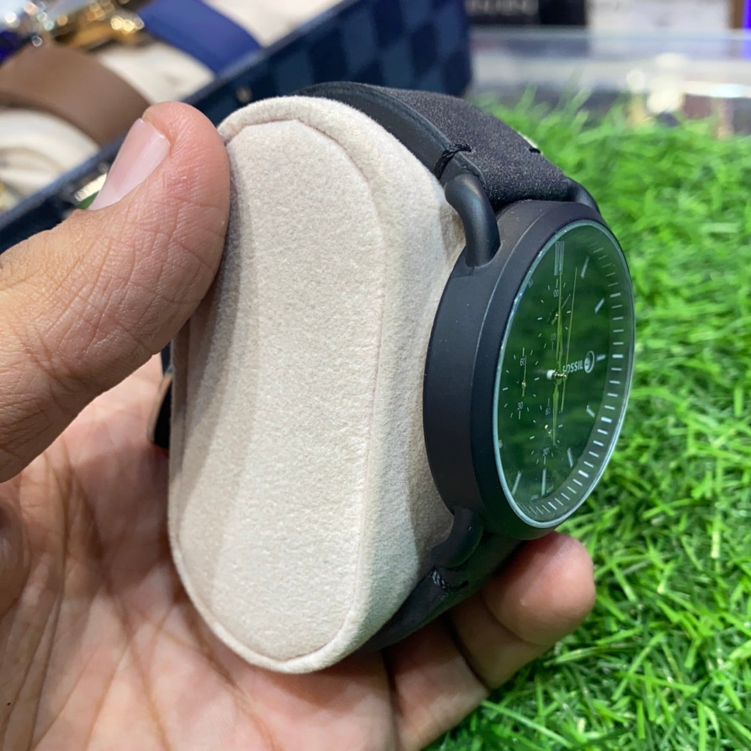 Black Strap Chronographic Dial Watch For Men