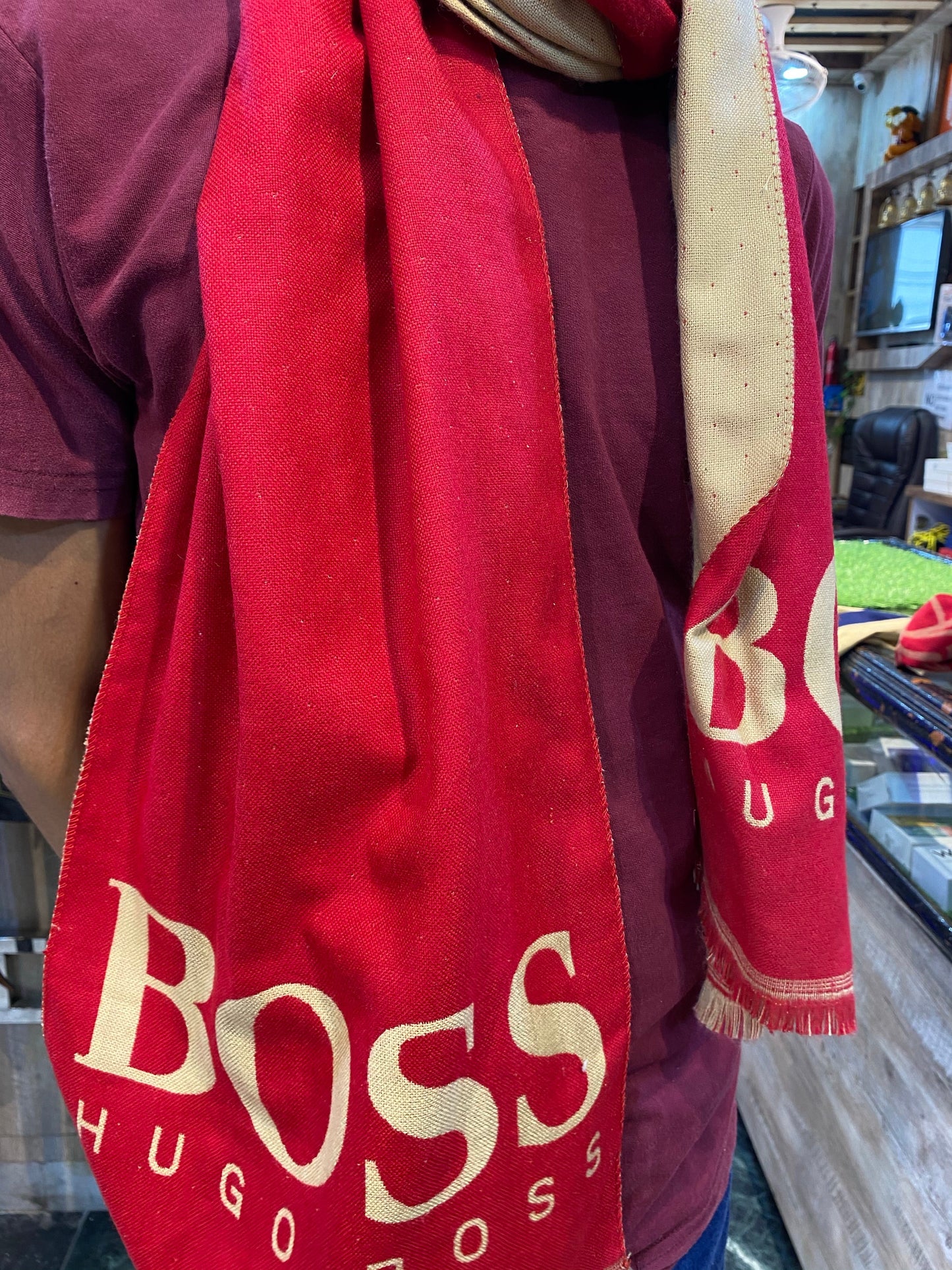 Sob Red Cream muffler 9577