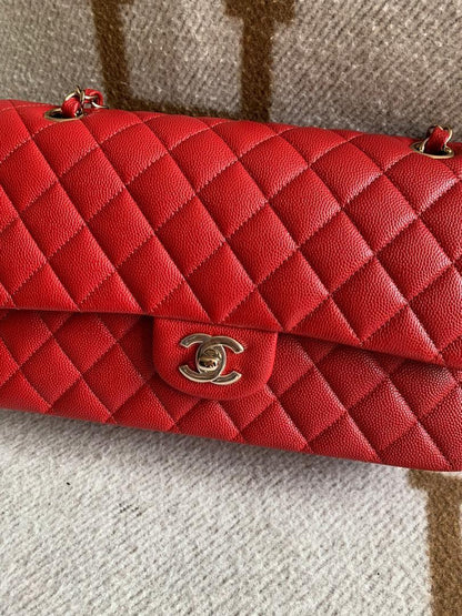 AHC Multi Classic Medium Double Flap Black Caviar