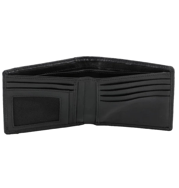 BLACK LEATHER BIFOLD Men Wallet