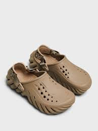 Beige Brown Khakhi Colour Echo Silicone Spring Clogs ORC CRO