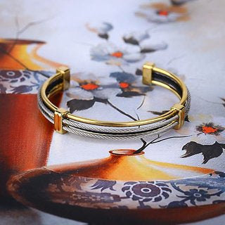 Black Gold Silver Unisex Kada (Bracelet) for men 130006