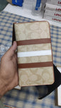 Aoc Multi Colour With Simple Design Genuine Leather Ladies Zipper Clutch 730719