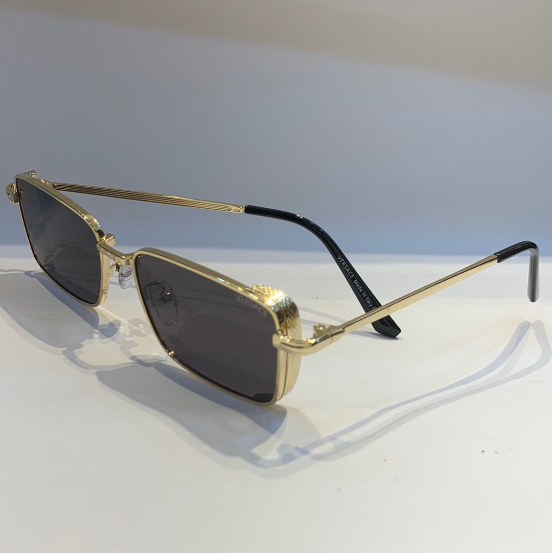 Rev Golden Black Frame Black Shade Unisex Sunglass 2252 54 17-146