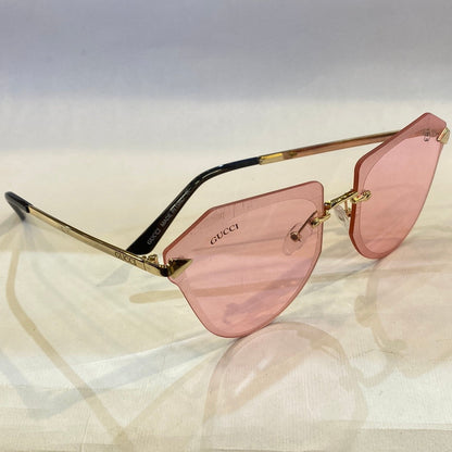 CUG Frameless Golden Stick Pink Shade Sunglass 6872 63 17-145