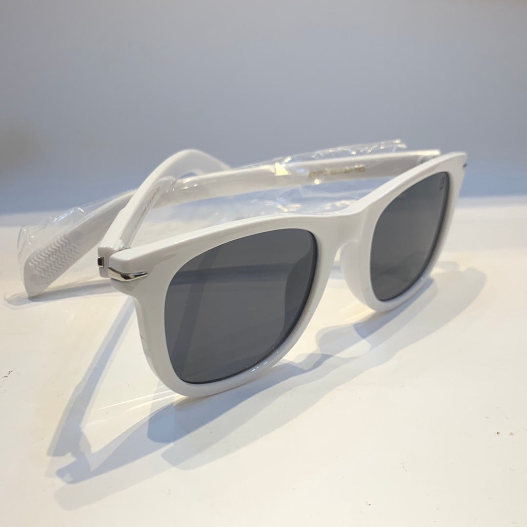 BD White Frame Black Shade Unisex Sunglass B2202 60 25-143