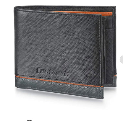 BLACK LEATHER BIFOLD WALLET