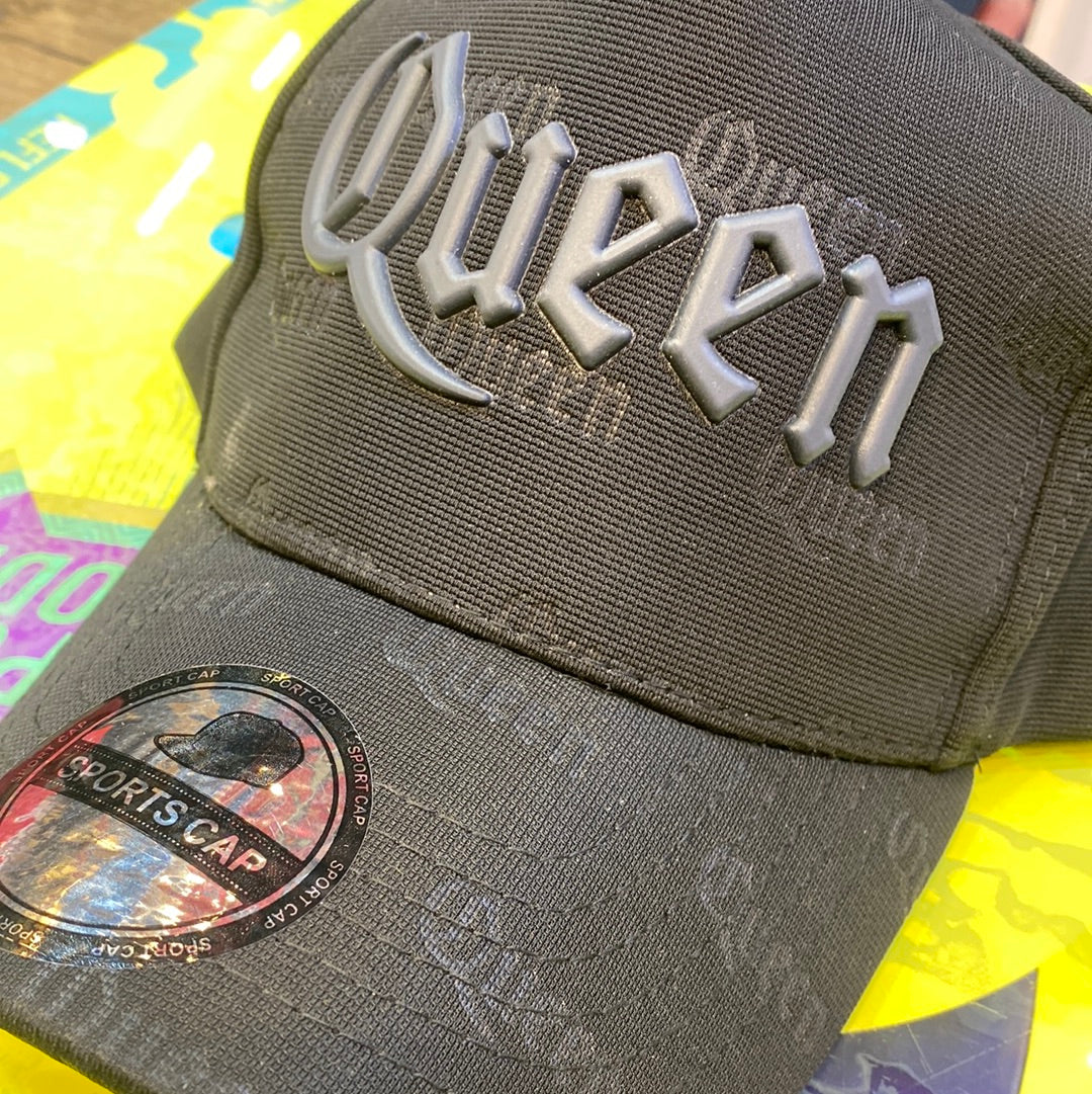 Black Colour Queen With Logo Design Sports Cap 913010