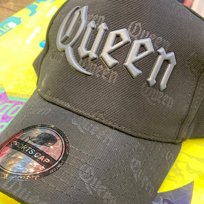 Black Colour Queen With Logo Design Sports Cap 913010