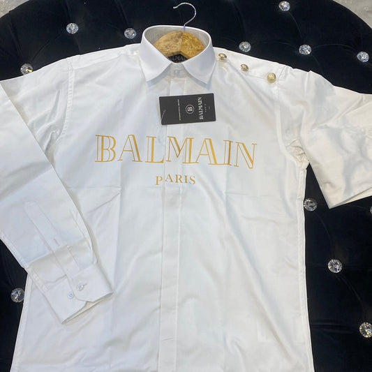 LAB BAL White Colour Imported Fabric With Front Print Full Sleeve Full Shirt