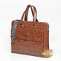 NOM MON Tan Colour With Multiple Zipper Laptop Bag 11074