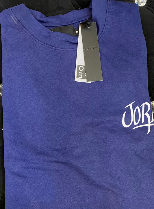 HOPE Navy Blue Colour With Jordan Back Print Drop Shoulder TShirt 108561