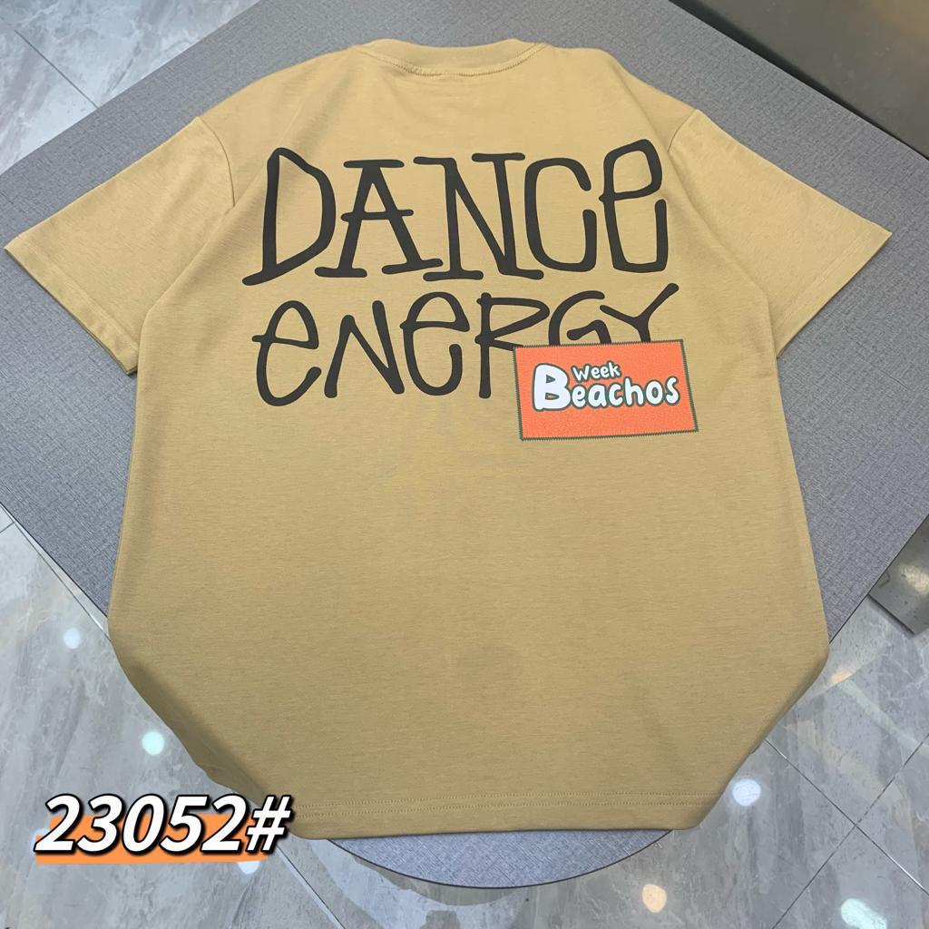 Beige Colour With Front Back Embroidery Print Premium Quality Tshirt 23052