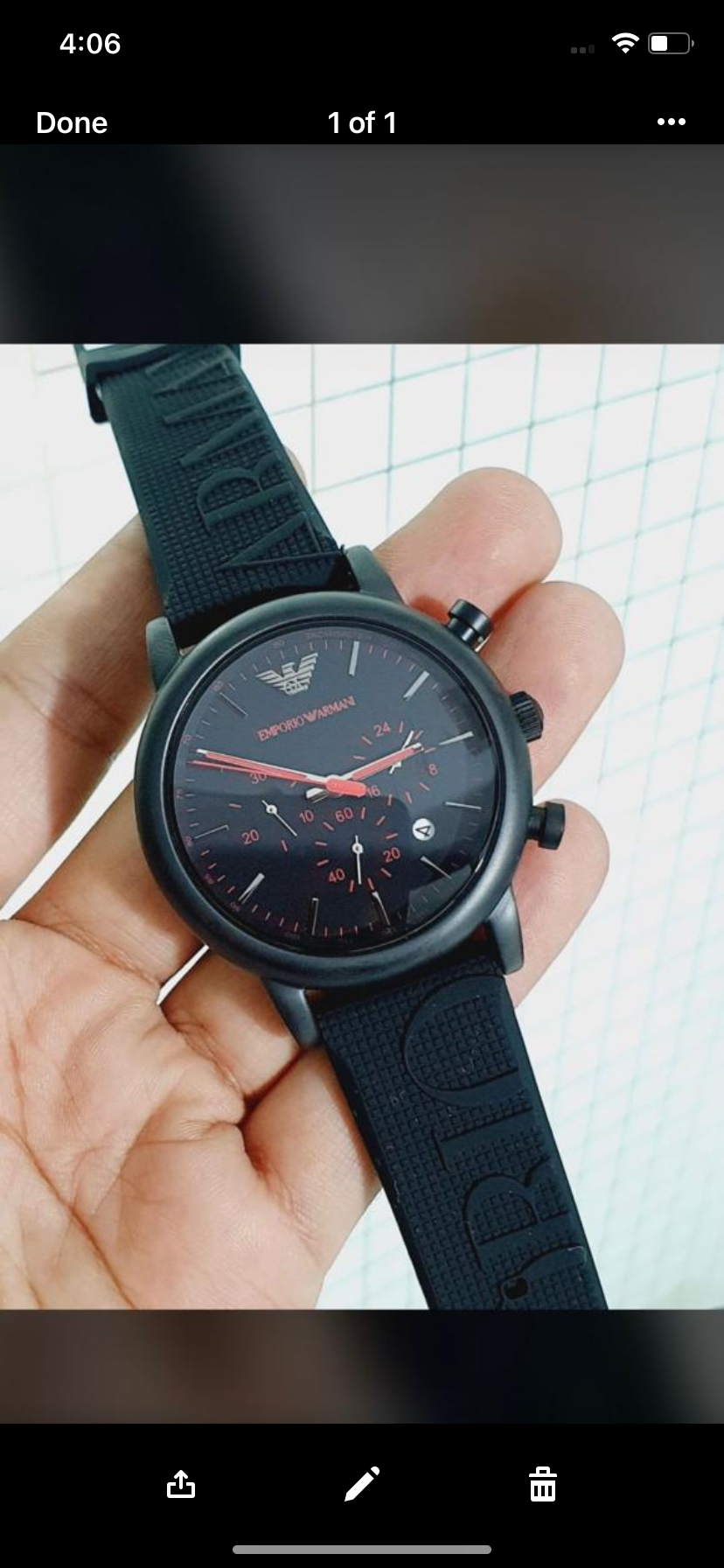 Black Silicon Strap Black Dial