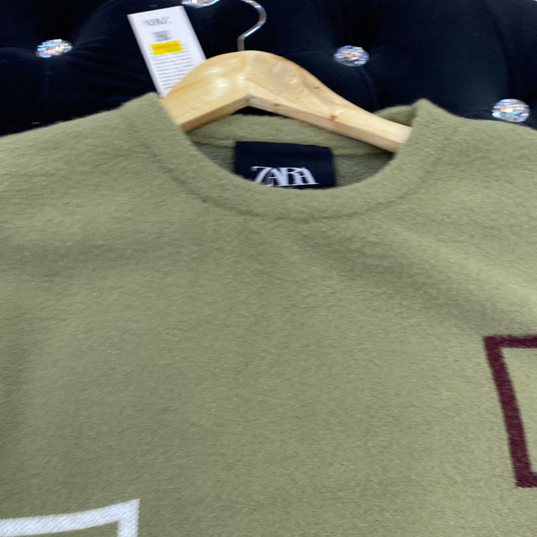 Light Green ZR Soft Square Design Sweater for Men Unisex 9110