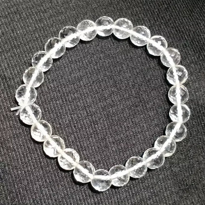 Clear Quartz (Sphatik) Crystal Healing Stretchable Bracelet Natural Stone