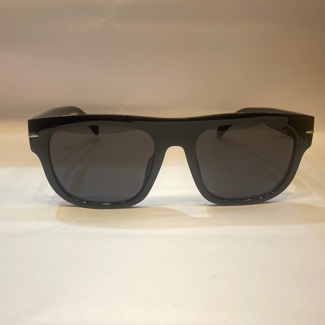 VID Glossy Black Frame Black Shade Unisex Sunglass B2206 60 15 145