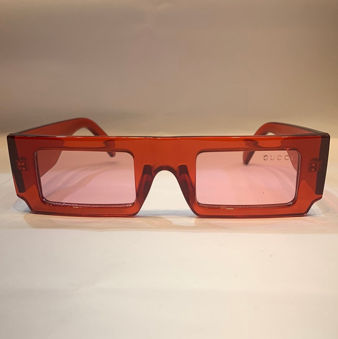 CUG Glossy Red Print Frame Red Shade Unisex Sunglass 86588 47 27 145