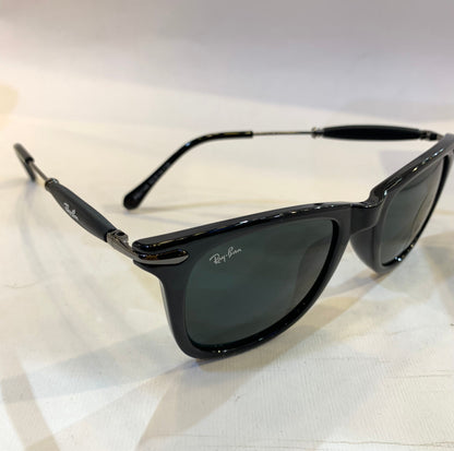 YAR RB Glossy Black Frame Black Shade Sunglasses RB2148 52 14-136