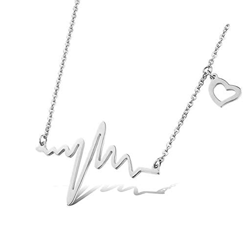 Silver Heart Beat Shaped Pendant
