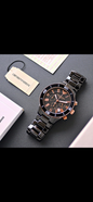 MRA Black Chain Black Copper Dial Chrono Ceramic Working Men Watch 401117