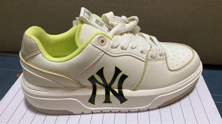 YN White Neon Colour Black Logo Sneaker shoes MLB