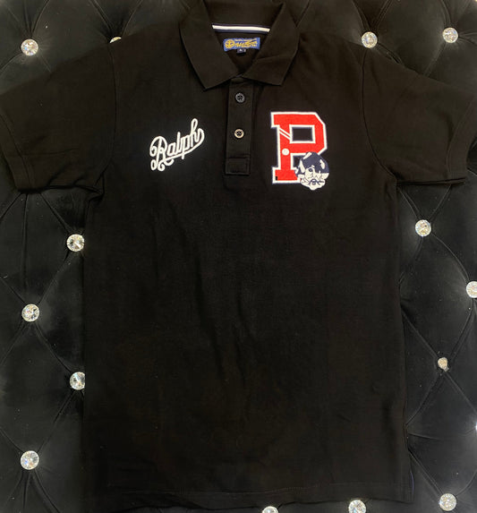 LOP LAR Black Colour With Red R Logo Half Sleeves Back Print Cotton TShirt 196701