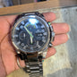 IDE Silver Chain Black Dial Chronograph Workin Men Watch