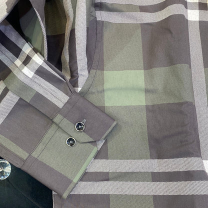 Zeus UEZ Purple White Grey Colour Lycra Cotton Full Sleeve Premium Check Shirt 110415