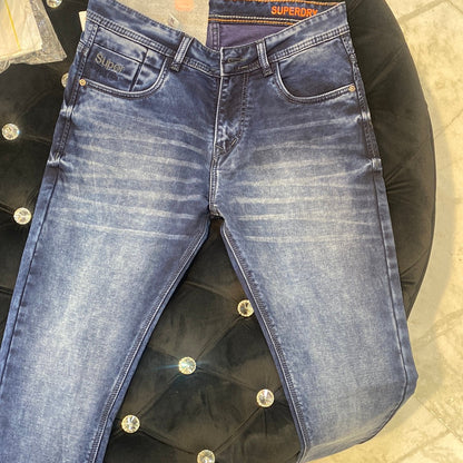 PUS Navy Blue Faded Straight Fit Branded Designer Men’s Jean’s PUS 1985