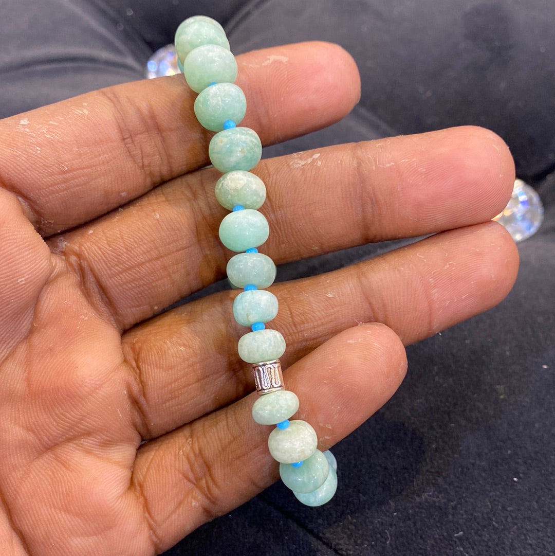 Amazonite Beads Stretchable Bracelet Natural Stone Bracelet