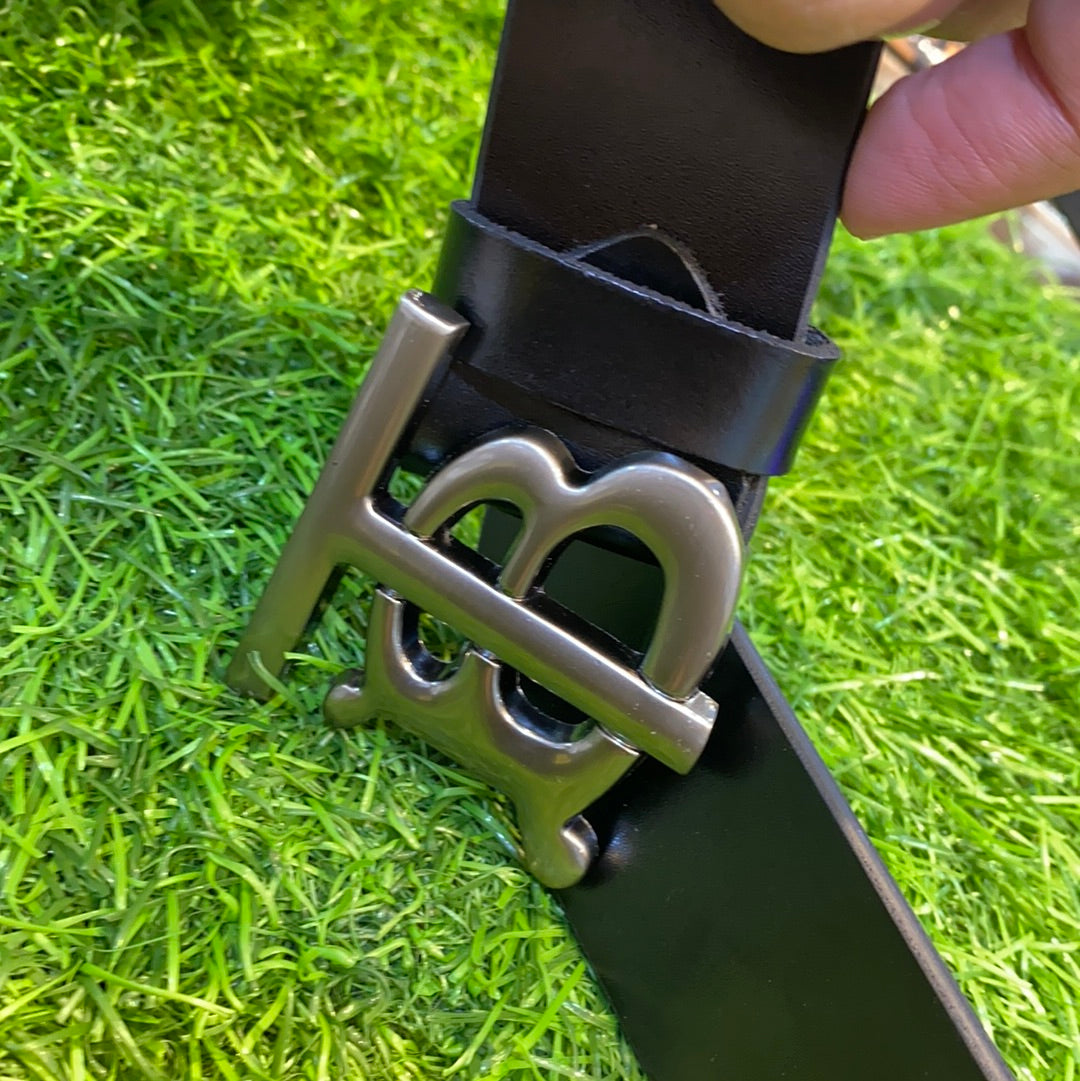 Black Grey Genuine Leather 900239