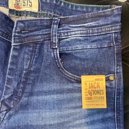 Jack JJ Navy Blue Faded Slim Fit Branded Designer Men’s Jean’s JJ 1975